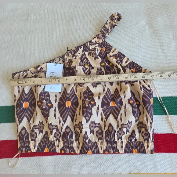Bailey 44 One-Shoulder Aztec Print Crop Top w Elasticized Hem & Strap NWT S Med - Picture 7 of 9